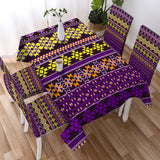 DS250425M14 Native American 5pcs Dining Table Set - Tablecloth and Chair Cover