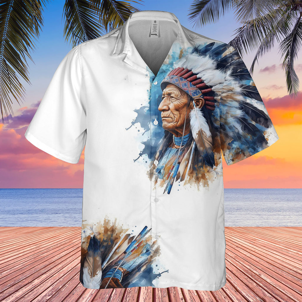 DS250428M01 Chief Native American Hawaiian Shirt 3D