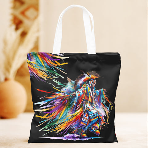 DS250428M03 Dancer Powwow Native American Tote Canvas Bag