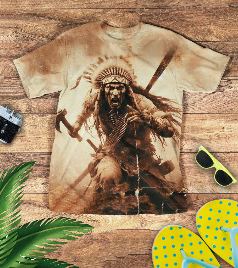 DS250508M01 Chief Warrior Native American 3D T-Shirt
