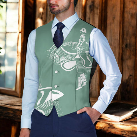 DS250516M01-02 Native American Suit Vest Jacket Print One Side Front