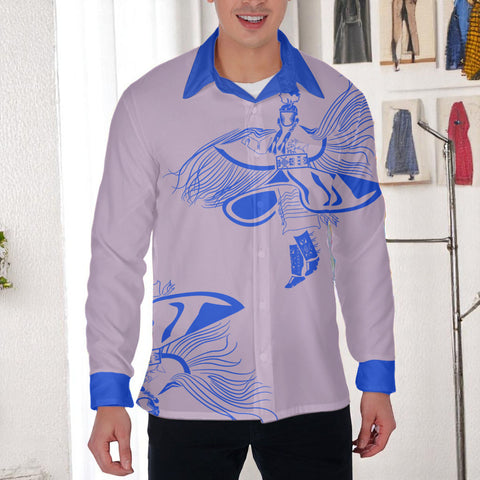 DS250516M01-03 Dancer Powwow Native American Men Long Sleeve Shirt