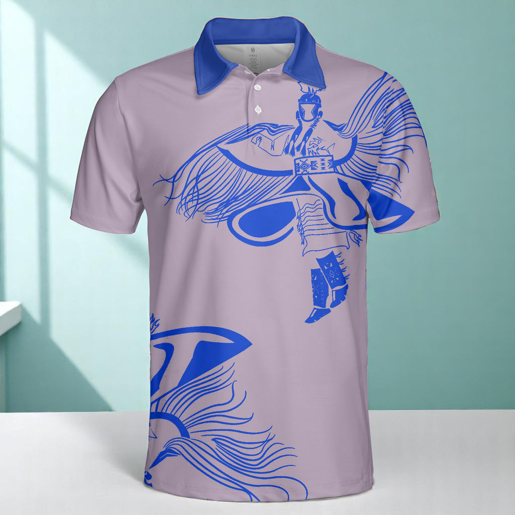 DS250516M01-03 Dancer Powwow Native American Polo T-Shirt 3D