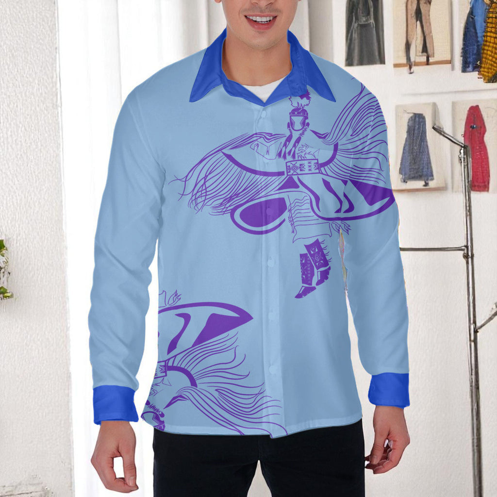 DS250516M01-04 Dancer Powwow Native American Men Long Sleeve Shirt