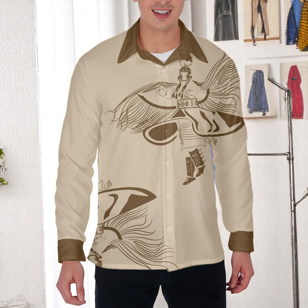DS250516M01-05 Dancer Powwow Native American Men Long Sleeve Shirt