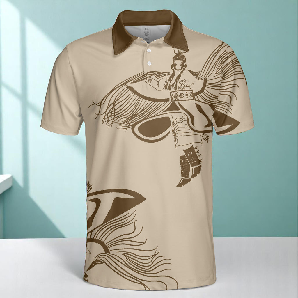 DS250516M01-05 Dancer Powwow Native American Polo T-Shirt 3D