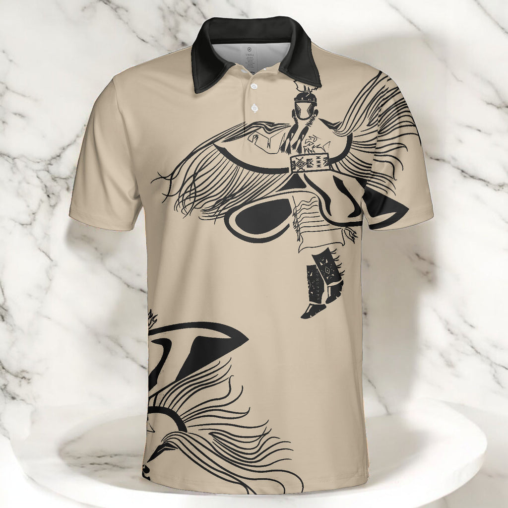 DS250516M01-06 Dancer Powwow Native American Polo T-Shirt 3D