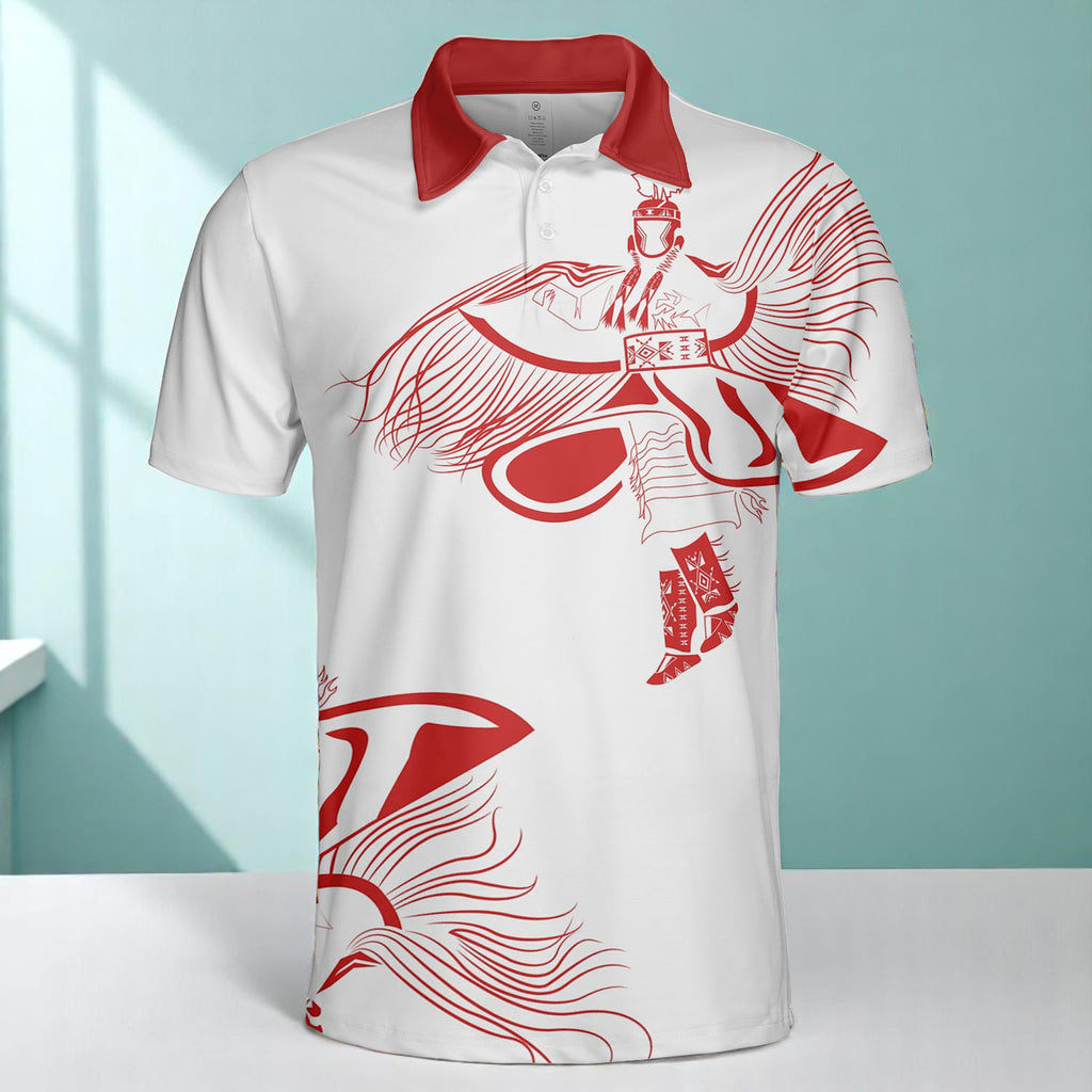 DS250516M01 Dancer Powwow Native American Polo T-Shirt 3D