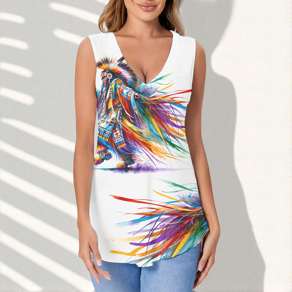 DS250627M01 Powwow Dancer Native American Women Sports Vest