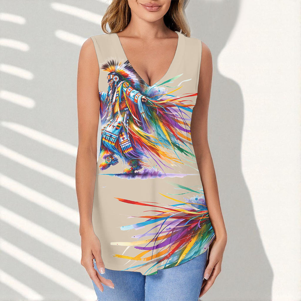 DS250627M01v2 Powwow Dancer Native American Women Sports Vest