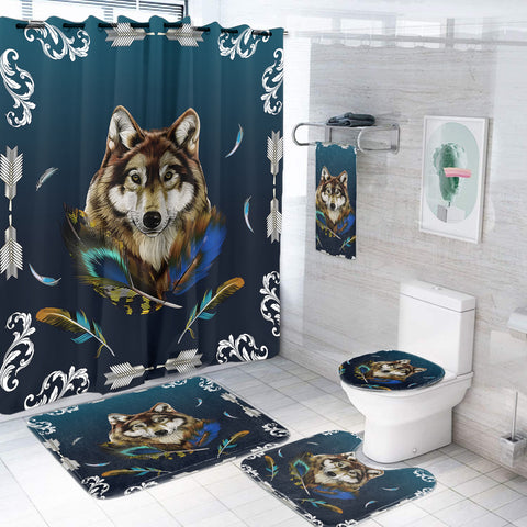 DS250630M01 Blue Wolf Native American Bathroom set