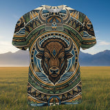 DS250702M01v2 Bison Native American 3D T-shirt