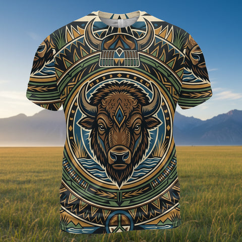DS250702M01v2 Bison Native American 3D T-shirt