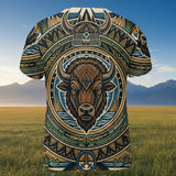 DS250702M01v2 Bison Native American 3D T-shirt