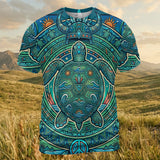 DS250702M01v3 Turtle Native American 3D T-shirt