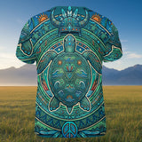 DS250702M01v3 Turtle Native American 3D T-shirt