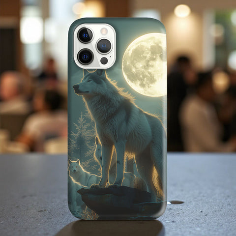 DS250710M05 White Wolves Standing Native American Phone Case