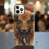 DS250710M13 Native Bull With Feather And Key Native American Phone Case