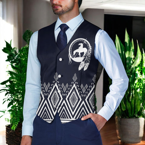 DS250715M02v3 Trail of Tears Native American Suit Vest Jacket Print One Side Front