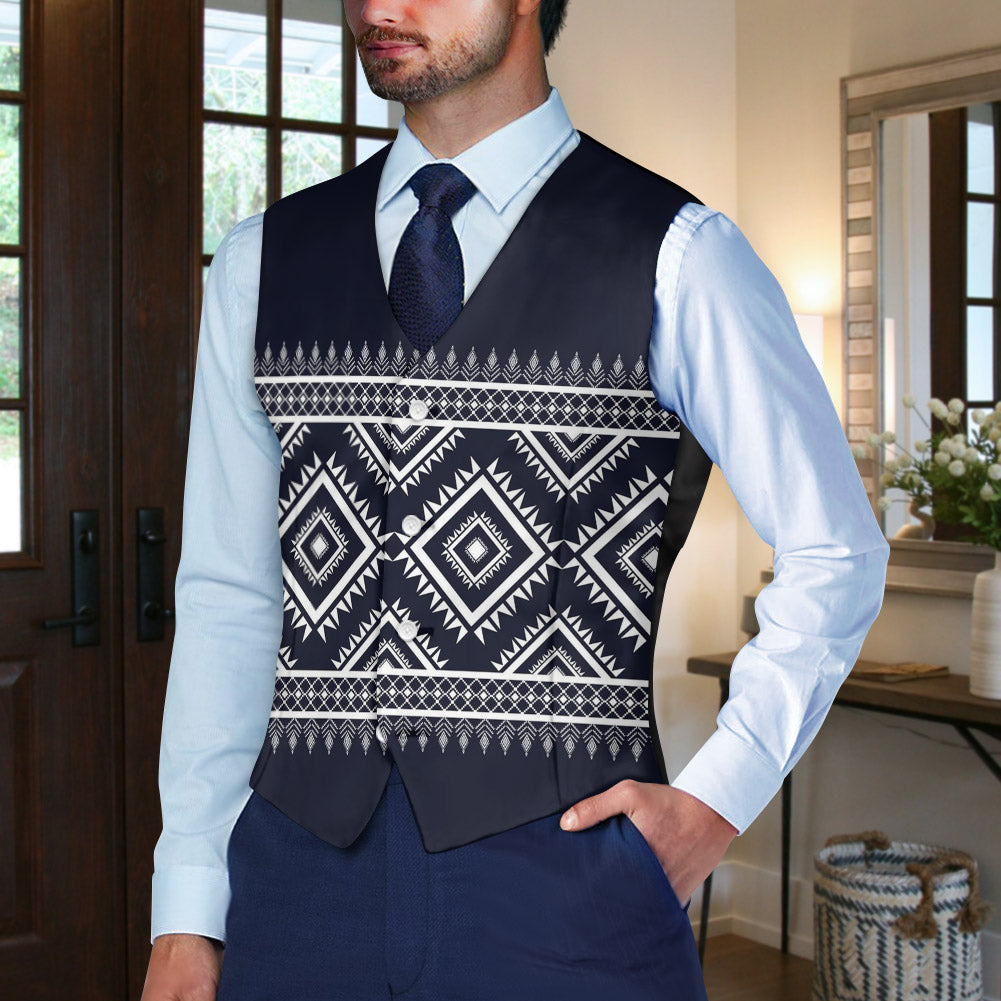 DS250715M04v1 Native American Suit Vest Jacket Print One Side Front