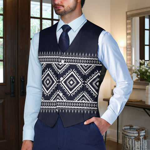 DS250715M04v1 Native American Suit Vest Jacket Print One Side Front