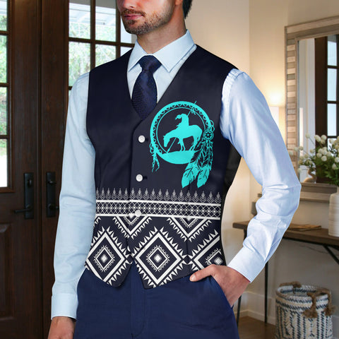 DS250715M04v2 Native American Suit Vest Jacket Print One Side Front