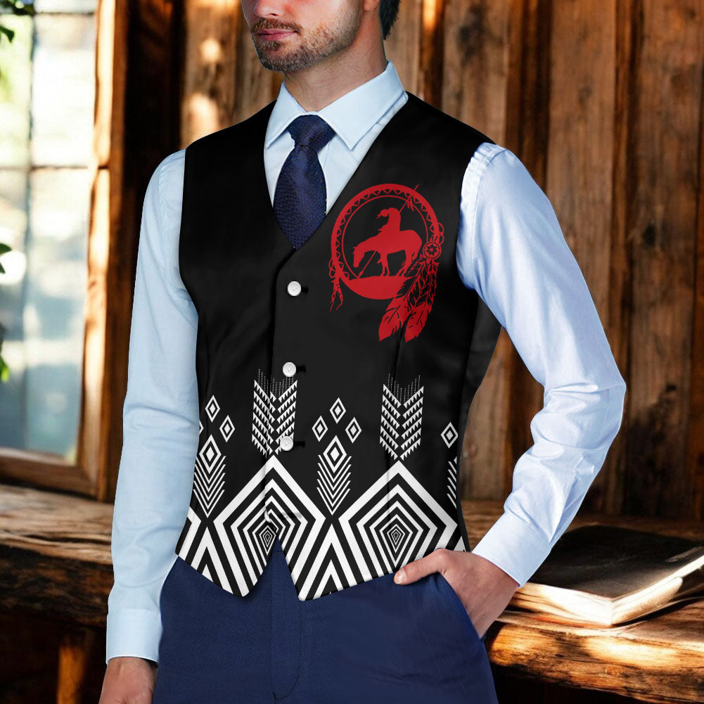 DS250715M10v2 Trail of Tears Native American Suit Vest Jacket Print One Side Front