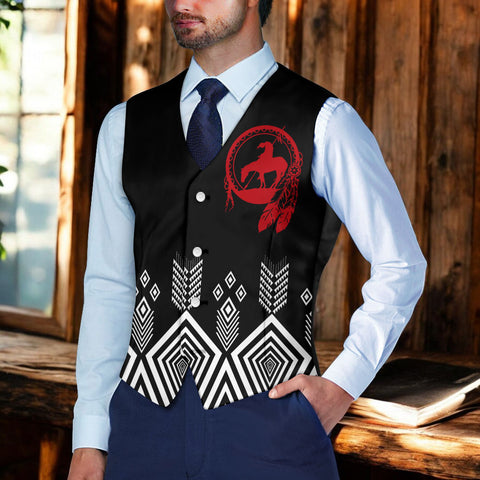 DS250715M10v2 Trail of Tears Native American Suit Vest Jacket Print One Side Front