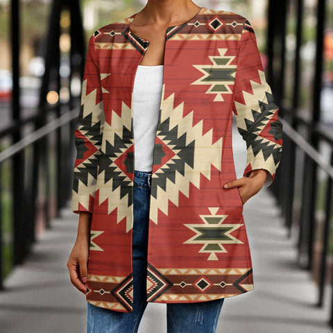DS250715M13 Native American Women Faux Sweater Cardigan