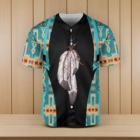 DS250729M03 Feather Native American Baseball Jersey