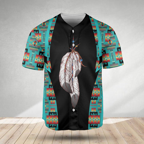 DS250729M04 Feather Native American Baseball Jersey