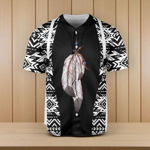 DS250729M07 Feather Native American Baseball Jersey