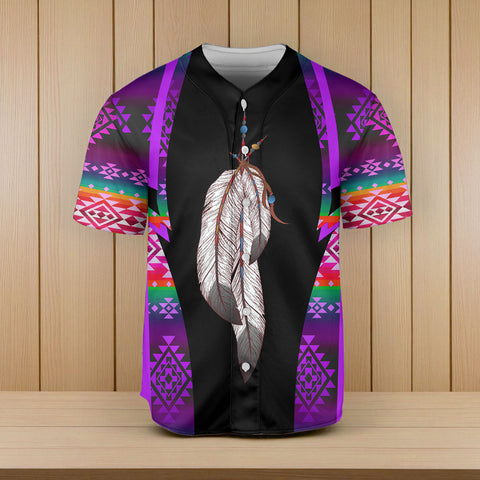 DS250729M08 Feather Native American Baseball Jersey