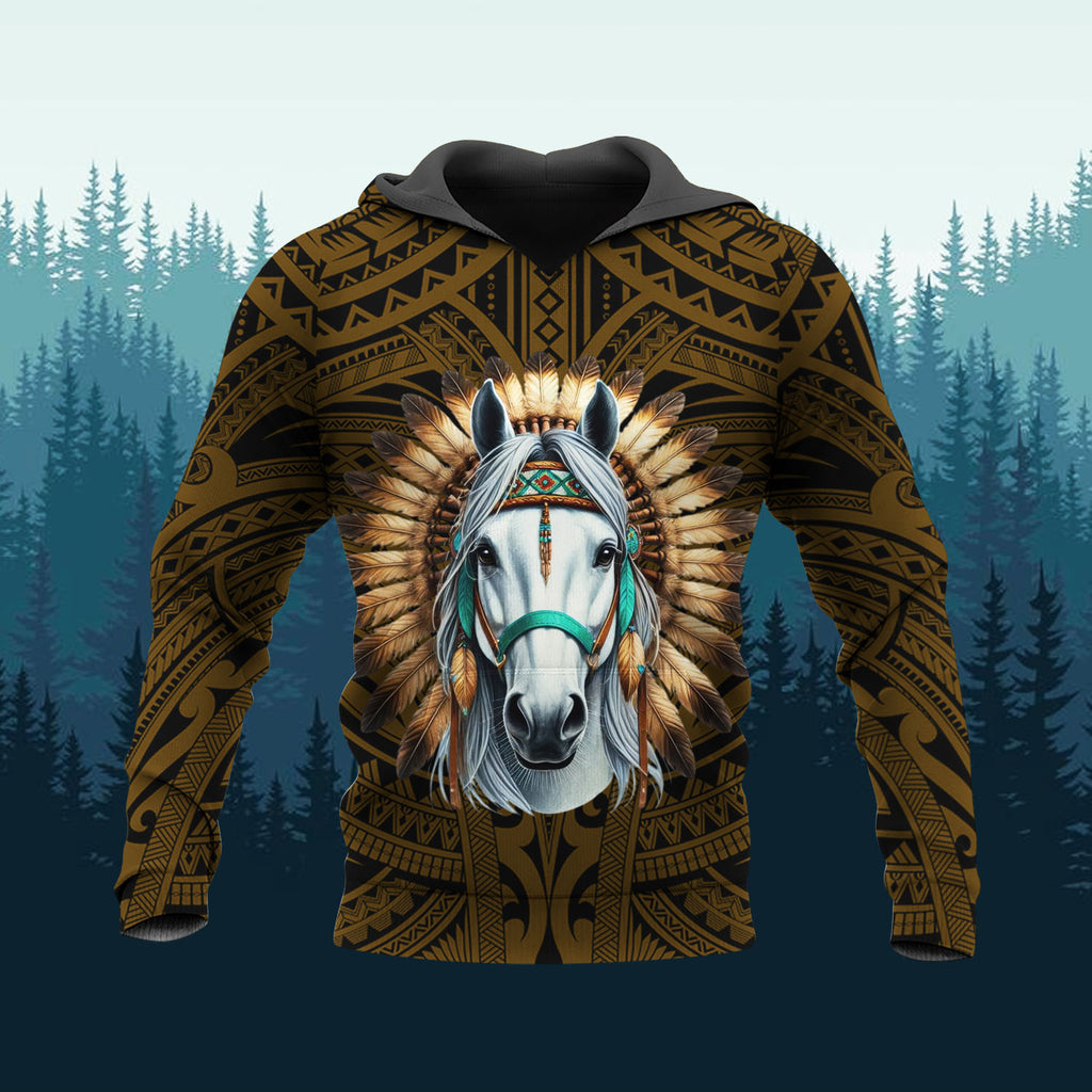 DS250731M02m4 Horse Native American Pride 3D Hoodie