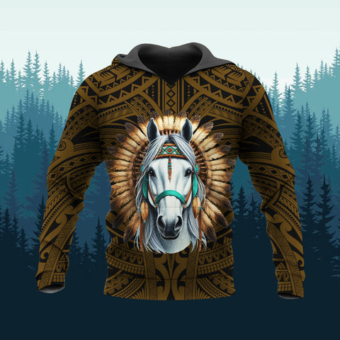DS250731M02m4 Horse Native American Pride 3D Hoodie