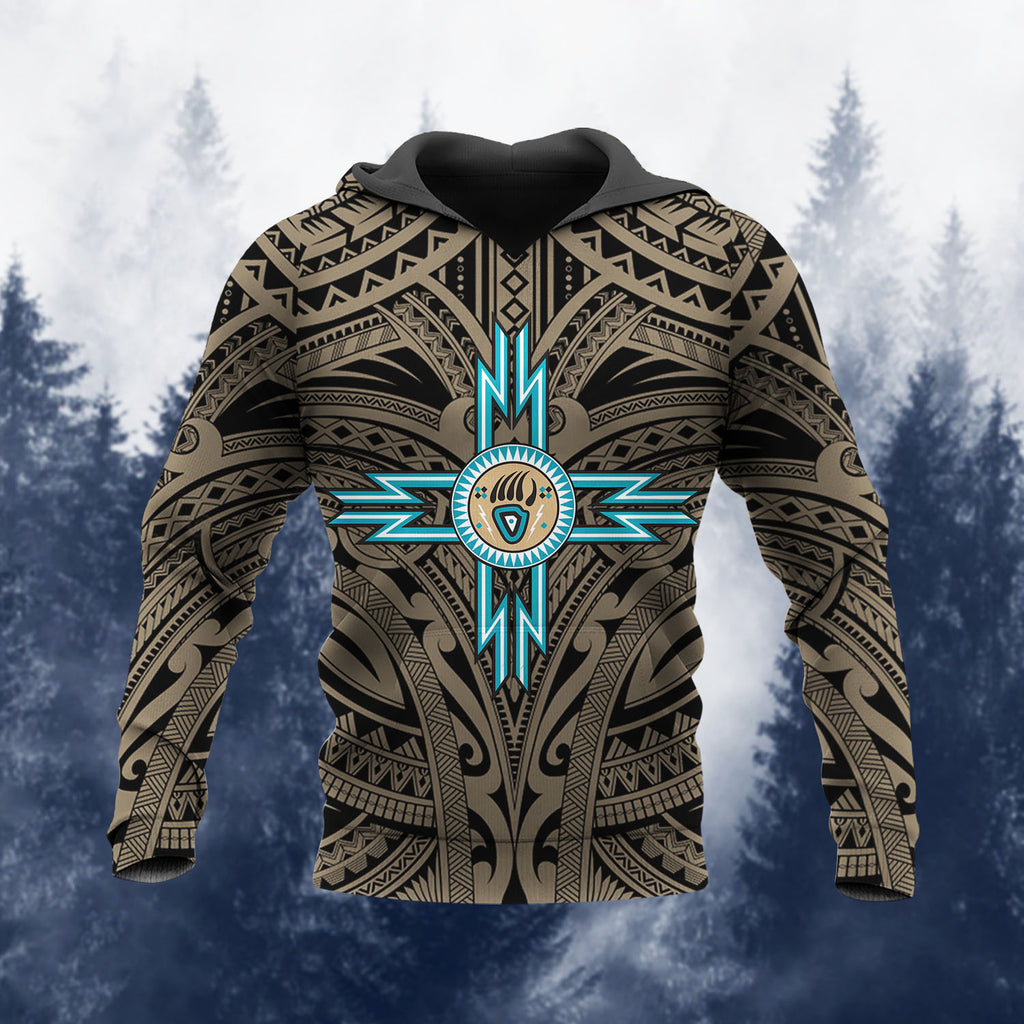 DS250731M02m6 Bear Native American Pride 3D Hoodie