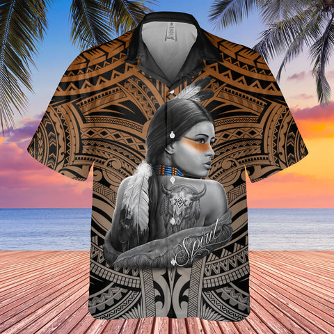 DS250731M02v13 Woman Native American Hawaiian Shirt 3D