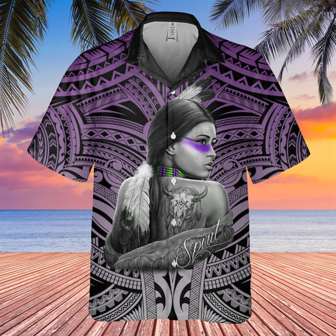 DS250731M02v14 Woman Native American Hawaiian Shirt 3D
