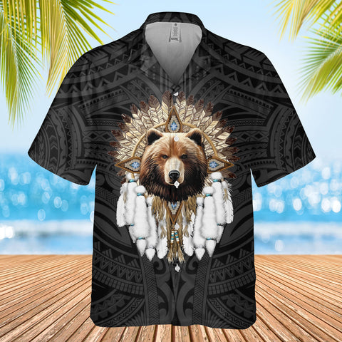 DS250731M02v7 Bear Chief Native American Hawaiian Shirt 3D