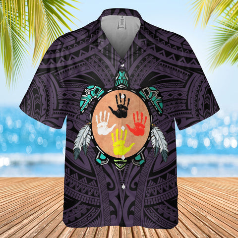 DS250731M02v4 Tribe Turtle Native American Hawaiian Shirt 3D