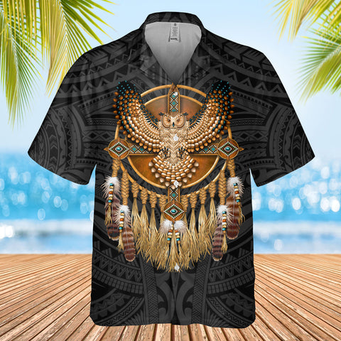 DS250731M02v5 Dreamcatcher Owl Native American Hawaiian Shirt 3D