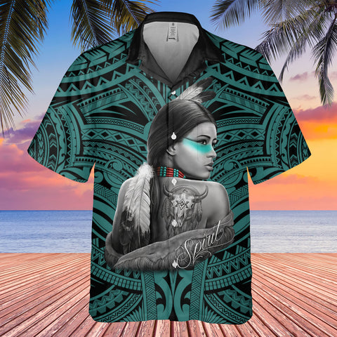 DS250731M02v9 Woman Native American Hawaiian Shirt 3D