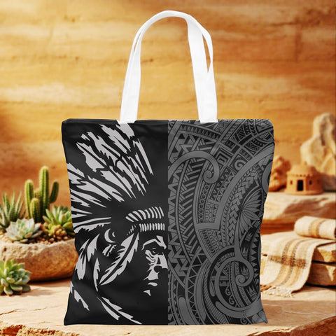 DS250731M03 Chief Native American Tote Canvas Bag