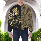 DS250731M03v7 Chief Native American Bomber Jacket With Sleeve Pocket