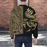 DS250731M03v7 Chief Native American Bomber Jacket With Sleeve Pocket