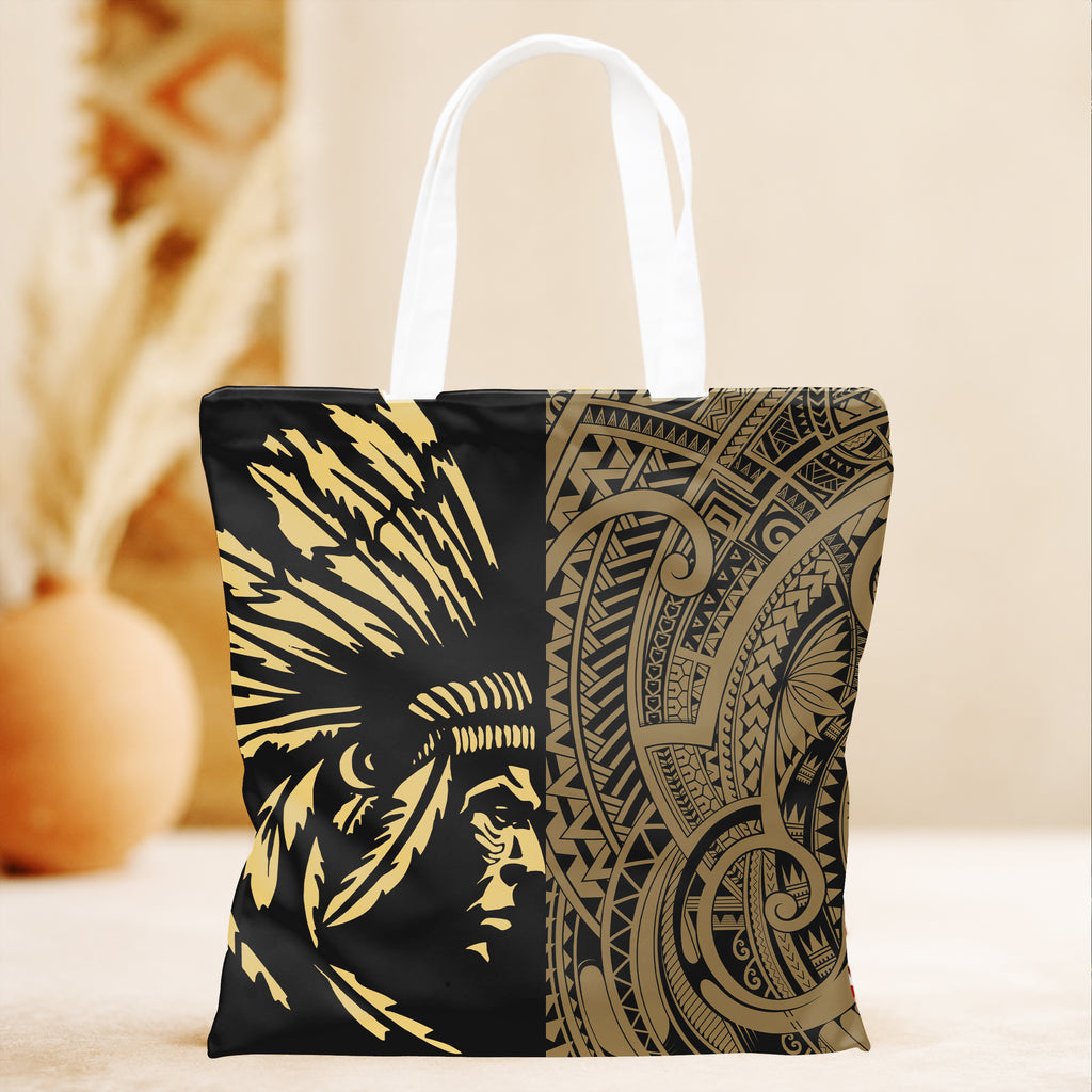 DS250731M03v7 Chief Native American Tote Canvas Bag