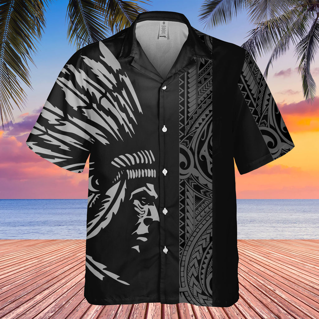 DS250731M04 Chief Native American Hawaiian Shirt 3D