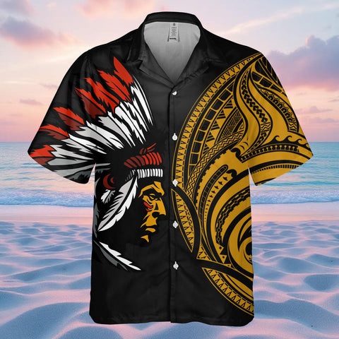 DS250731M05v4 Chief Native American Hawaiian Shirt 3D