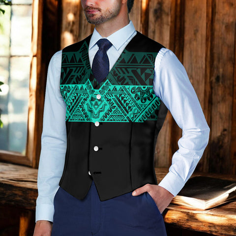 DS250801M01 Native American Suit Vest Jacket Print One Side Front