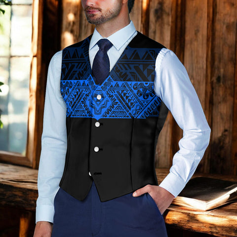 DS250801M01v2 Native American Suit Vest Jacket Print One Side Front